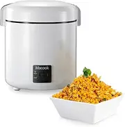 [Macook] Mini Rice Cooker for 1-2 People (1.5 Cups, 0.3 Litres), Rice Cooker Small Easy One-Button Operation, Non-Stick Coated Inner Pot Including Rice Spoon and Measuring Cup