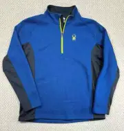 Spyder Outbound Jacket Mens Blue/Black Half Zip Pullover Fleece Sweater Size S