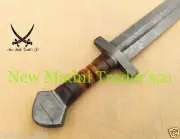 38" DAMASCUS NEW DESIGN OF ''D'' POMMEL WITH SPRILLED ROSE HANDLE VIKING SWORD