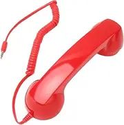 3.5mm Retro Phone Handset, Vintage Retro Telephone Handset, ABS Cell Phone Handset Receiver, for Cell Phones with 3.5mm Port (Red)
