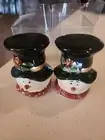 Snowman Salt & Pepper Shakers White Christmas Winter Holiday Decor Dinner Table