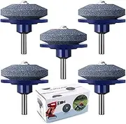 cenoz 5 Packs Lawn Mower Blade Sharpener Lawn Mower Sharpener for Any Power Drill Hand Drill (5 pcs Blue)