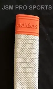 ADIDAS White/ORANGE Cricket Bat Grip - Twin Texture Combo - ORANGE Ring on WHITE
