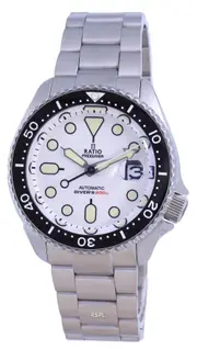 RATIO FreeDiver White Dial Stainless Steel Automatic RTB209 200M Mens Watch