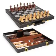 3 in 1 Magnetic Chess Set,Backgammon Set and Checker Board Game for Kids &