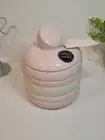 NEW Lune & Sage Light Pink Hand Painted Macaroon Cookie Jar 6"