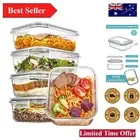 Durable 35oz BPA-Free Glass Meal Prep Containers - Microwave Safe & Stackable