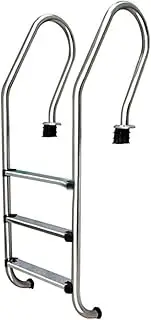 Swimming Pool Pedal Ladder,304 Stainless Steel Handrail,Heavy Duty Step,2/3 Step for Outdoor/Indoor Swimming Pools(Load Bearing 330ibs)(3 Step)
