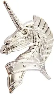 [HATPIN COMPANY] Silver Unicorn Hat Pin, Lapel Pin, Cap Badge Accessories for Men, Standard, Enamel, no gemstone