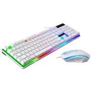 Colorful Backlit Standard Keyboard 104 Keys Usb Ergonomic Gaming Keyboards And Mouse Combos White