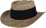[CTM] Men's Straw Gambler Hat with Hatband