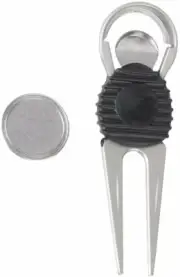 Golfer Club Golf Divot Tool with Round Ball Marker Repair Tool Silver by Generic