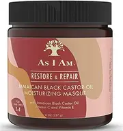 As I Am Restore & Repair Jamaican Black Castor Oil Moisturising Masque with Vitamins C, E and Ceramide, 227g