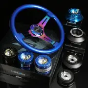 NRG 181H HUB+IRIDIUM GEN 2.8 QUICK RELEASE+3"DEEP DISH STEERING WHEEL BLUE GRIP (for: Volkswagen)