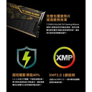 十銓 TEAM VULCAN ASUS TUF Gaming 電競超頻記憶體 桌上型記憶體 華碩聯名款