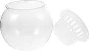 HOMOBABE Transparent Plastic Fish Bowl Durable Hydroponic Container for Fish Turtles Versatile Aquarium Decor for Desk Shelf