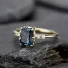 2Ct Emerald Cut Lab Created Sapphire Women's Wedding Ring 14K Yellow Gold Plated