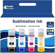 Couleuris Sublimation Ink Auto Refill Bottles for Epson 502 522 Ink Work with ET-2800 ET-2803 ET-2850 ET-2720 ET-2760 ET-4800 ET-15000 ET-2400 ET-3760 ET-4760 Printers AntiUV ICC-Free