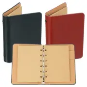 Binder Cover 2pcs A7 Kraft Leather Notebook, Dark Green / Orange