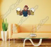 Monkey Gorilla Smiling Beer Cartoon Wall Sticker Room Interior Decor 16"X25"