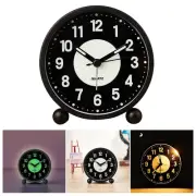 Sleek Metal Bedside Clock No Tick Luminous Display for Easy Time Tracking