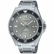 Casio Grey/Black Men's Stainless Steel 200m Divers Watch MDV-107D-8A