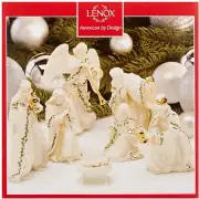 Lenox HOLIDAY Xmas Nativity Porcelain 7 Pc set Holy Family,Three Kings Angel New