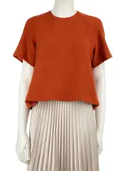 Orange Wool Round Neck Top