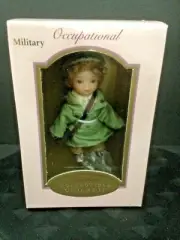 RARE, NEW DG Fun Bobby Occupational Porcelain Poseable 4" Ornament 'MILITARY'