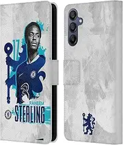 Head Case Designs Officially Licensed Chelsea Football Club Raheem Sterling 2022/23 First Team Leather Book Flip Case Cover Compatible with Samsung Galaxy A15