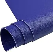 HGUAN Double Sided Faux Leather Sheets 7.9"X26.5",Used to Make Leather Earrings, Hair Bows, Sewing and Different DIY Projects (Blue)