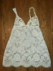 FOREVER 21 WOMENS WHITE LACE SLEEPWARE CAMISOLE LARGE NEW