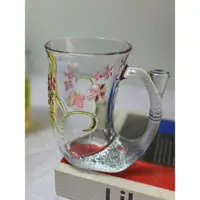 在飛比找ETMall東森購物網優惠-日本帶把手玻璃杯耐熱水杯果汁杯牛奶杯美人魚杯女生高顏值花茶杯