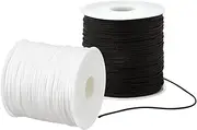 Nylon Bracelet String, 1mm Nylon Thread String Beading Thread Black White Chinese Knotting Cord for Friendship Bracelet Necklace Jewellery Making DIY Macrame Craft, 200 Yards Totally