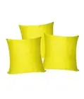 3 x Plain Satin 17x17 Yellow Cushion Cover / Pillow Cases /Sofa Décor