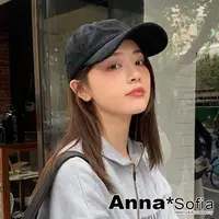 在飛比找momo購物網優惠-【AnnaSofia】防曬遮陽運動帽情侶帽棒球帽-純色燈芯絨