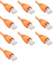 7 Feet Cat6 Ethernet Network Patch Cables Orange RJ45 m/m (10 Pack)