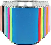 Blank Beer Can Coolers Sleeves (14-Pack) Soft Insulated Beer Can Cooler Sleeves - HTV Friendly Plain Can Sleeves for Soda, Beer & Water Bottles - Blanks for Vinyl Projects Wedding Favors & Gifts