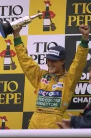 Michael Schumacher 1992 Spahish Grand Prix Win For Benetton Old Photo