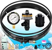 JaGely 190003 Pool Filter Tension Control Clamp & 98209800 Pressure Gauge Kit Compatible with Pentair, Includes High Flow Manual Air Relief Valve, O-Rings, Nut Replacement Parts for Spa, Pool Filters