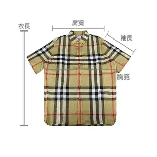 【BURBERRY 巴寶莉】BURBERRY三色格紋相間設計亞麻短袖襯衫(男款/典藏米)