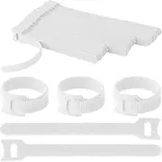 PASOW 60pcs Fastening Microfiber Cloth Cable Ties Cable Straps Wire Management (6/7/8 Inch, White)