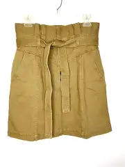 Banana Republic High Waist Beige Canvas Twill Pencil SkirtSiz 8 Pockets Belt NWT