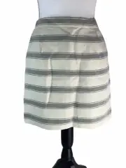 J. Crew Salon Mini Stripe Pencil Skirt Linen Silk - Size 4