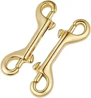 TOPPERFUN Double Hook Snap Buckle Dog Leash Connector Metal Snap Hooks Heavy Duty for DIY and Pet Supplies