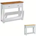 Solid Oak Wood Console Table Wooden Side Table 83x30x73/118x35x77 cm vidaXL