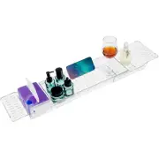 Bathtub Caddy Tray Adjustable Table Non -Slip Rack Tray Hollow Drainage·~·~