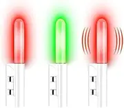 5 Pcs Night Fishing Rod Tip Lights, Rechargeable Fishing Bite Alarm Rod Tip Lights, Red and Green Luminous Glow Visible 100 Meters - Waterproof Not Easy to Fall Off, for Night Fishing