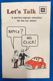 GMH HOLDEN COMMODORE VB LETS TALK BROCHURE SERVICE BOOK Signals Checklist Book 2