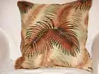 20" Tropical Hawaiian Cotton Barkcloth Fabric CORDED PILLOW ~Mana-Seafoam~
